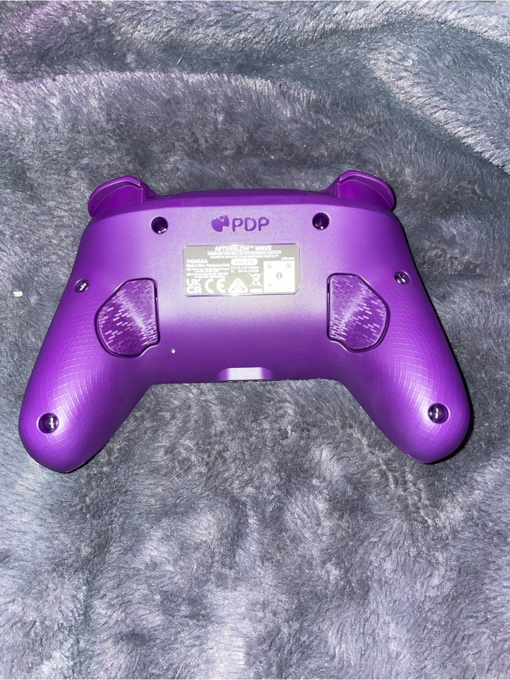 Nintendo Switch Purple Afterglow Wave Wireless Controller with Box and Charger - Picture 5 of 5